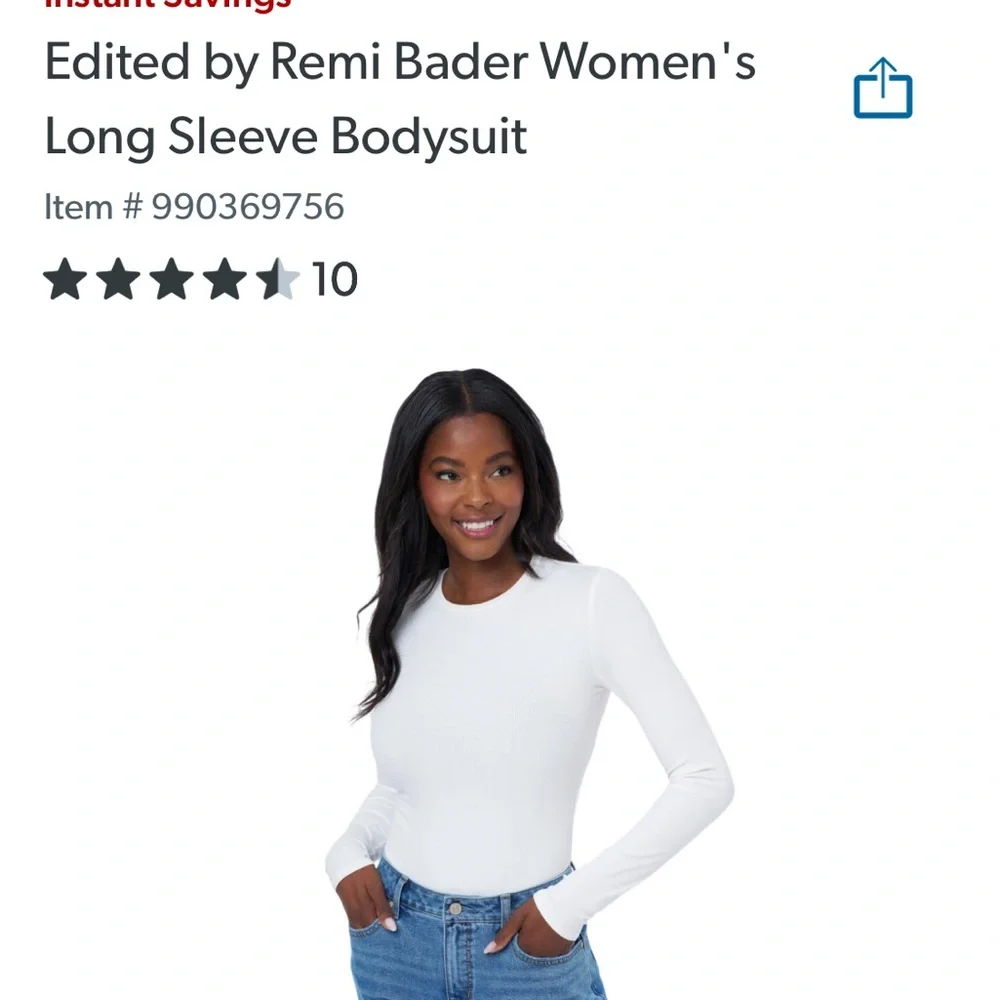 NWT Edited By Remi Bader Ladies Long Sleeve Bodysuit Color ( Cloud Dance) - Picture 9 of 10